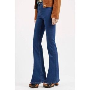 Topshop Moto Jamie Flare Wide Leg High Waist Jeans